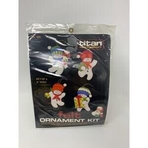 Felt Christmas Snowman Titan Needlecraft Ornament Kit NEW